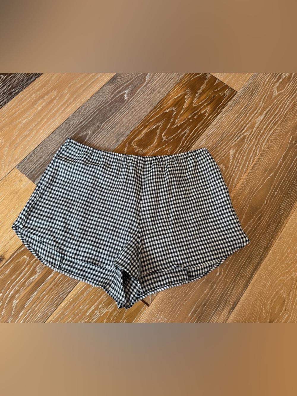 Reformation Tiffie Linen Shorts black checked nwot - Picture 6 of 9